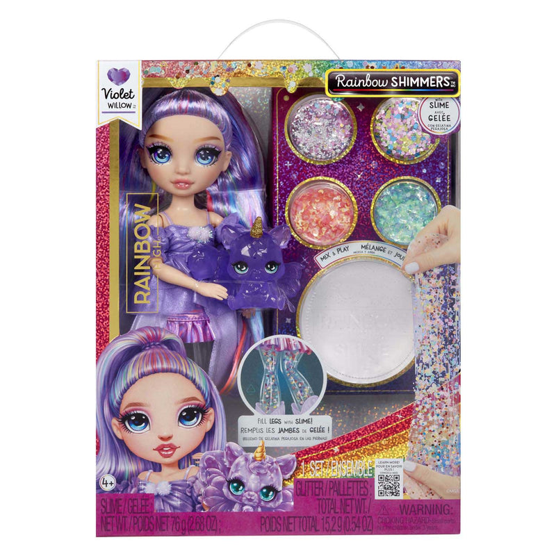 Afbeelding laden in galerijviewer, Rainbow high shimmers met slijm-modepop - violet (paars)