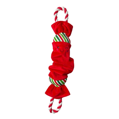 Load image into Gallery viewer, Happy pet top n tail ropee christmas cracker rood