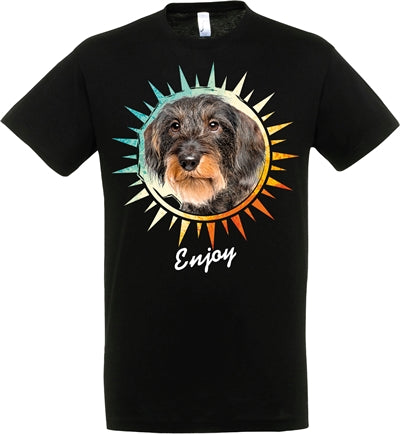 Load image into Gallery viewer, T-shirt teckel zwart