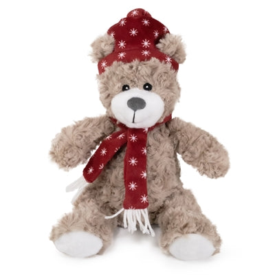Load image into Gallery viewer, Rosewood brie beer met muts en sjaal rood