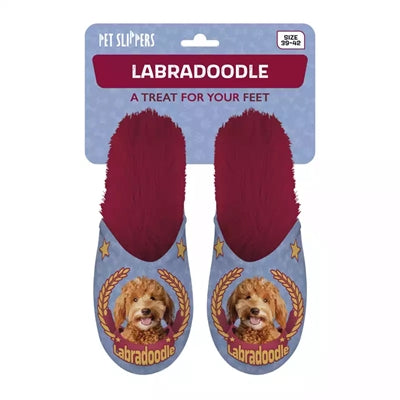 Load image into Gallery viewer, Pantoffel labradoodle lila rood