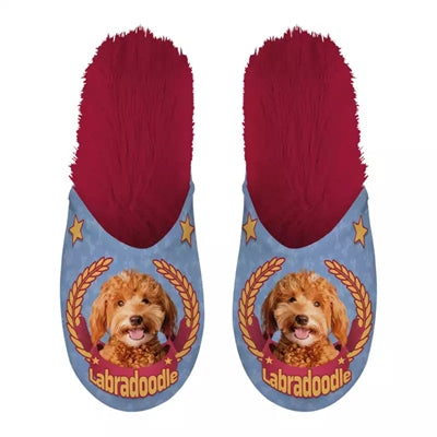 Load image into Gallery viewer, Pantoffel labradoodle lila rood