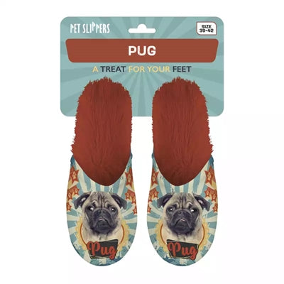 Load image into Gallery viewer, Pantoffel pug mopshond oranje