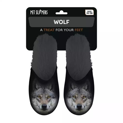 Load image into Gallery viewer, Pantoffel wolf zwart