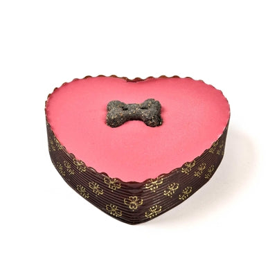 Load image into Gallery viewer, The barking bakery yoghurt topped pawty cake roze hart met kaars
