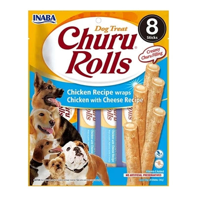 Load image into Gallery viewer, Inaba dog churu rolls chicken recipe wraps with cheese