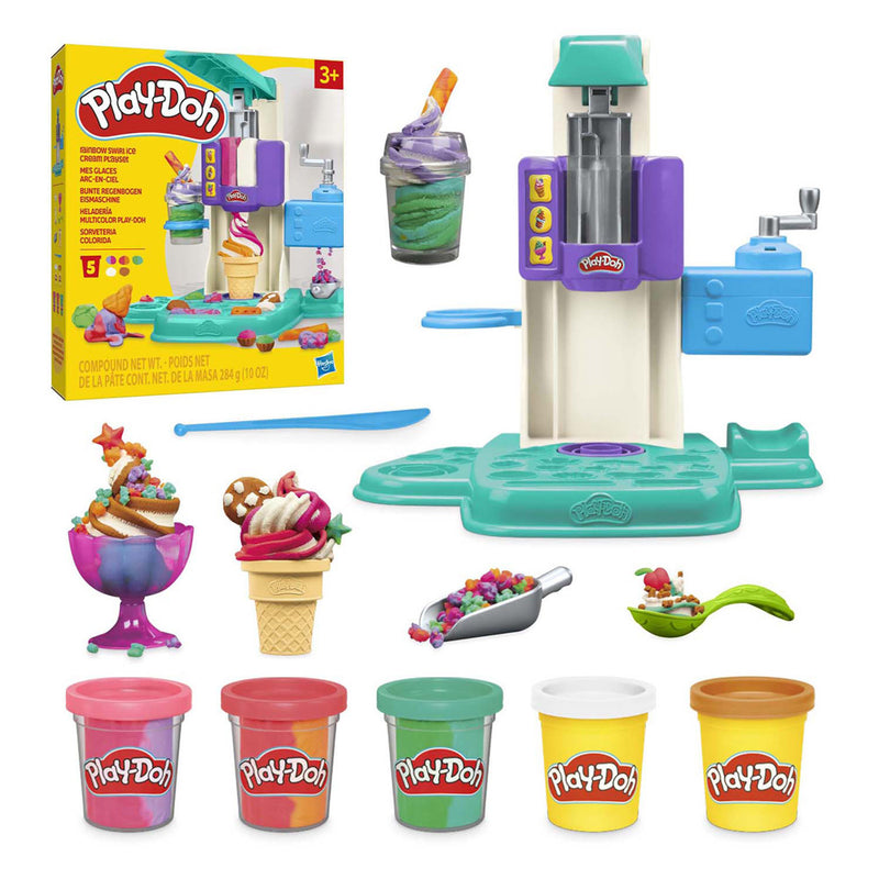 Afbeelding laden in galerijviewer, Play-doh regenboog softijs speelset - 5 kleipotjes
