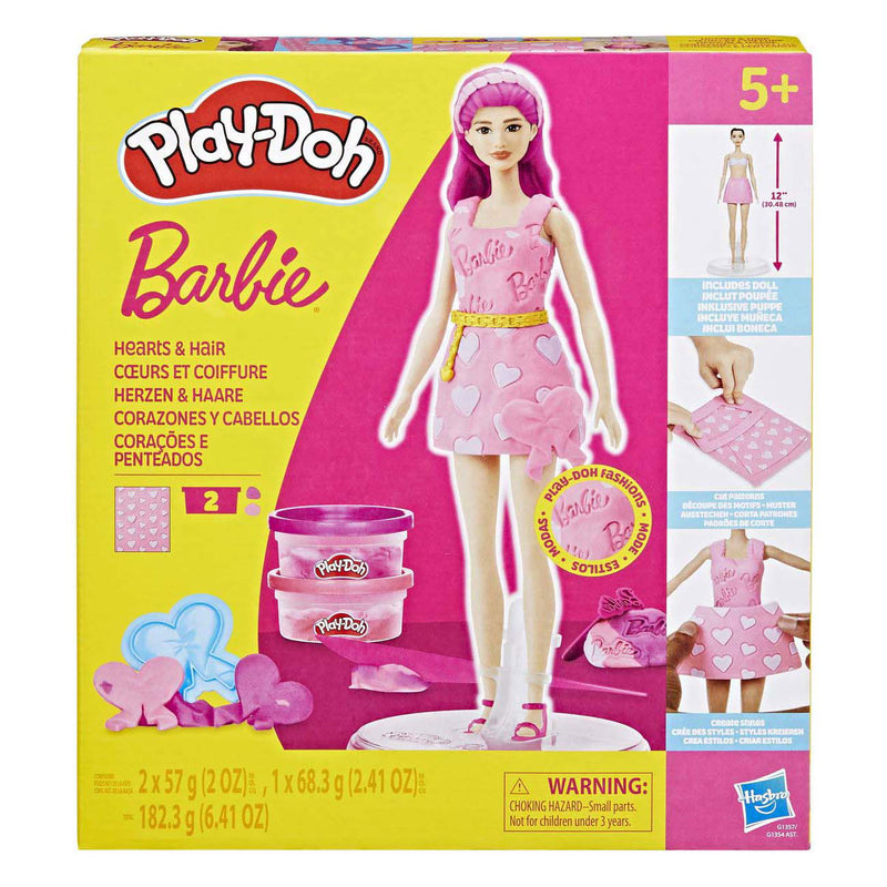 Load image into Gallery viewer, Play-doh barbie hartjes en haar - 2 kleipotjes