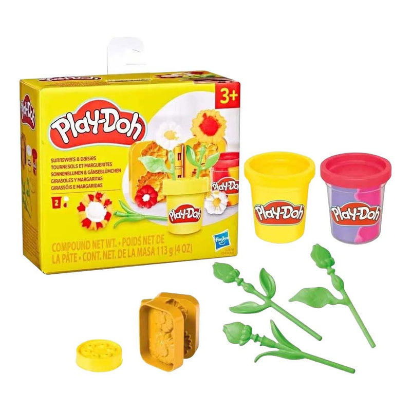 Load image into Gallery viewer, Play-doh lil flowers zonnebloemen en madeliefjes - 2 kleipotjes