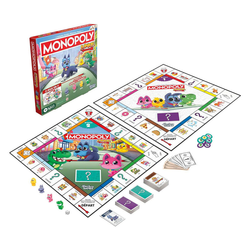 Afbeelding laden in galerijviewer, Monopoly junior-bordspel - 2 spellen in 1 - fransie editie