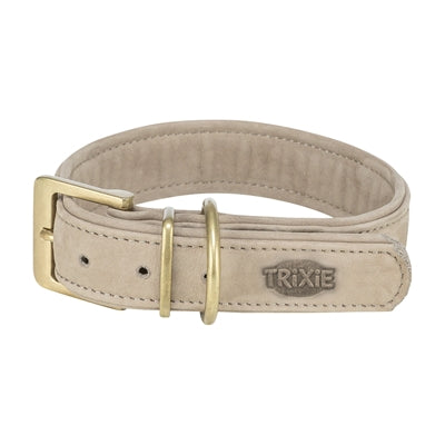 Load image into Gallery viewer, Trixie halsband hond pure leer lichtgrijs