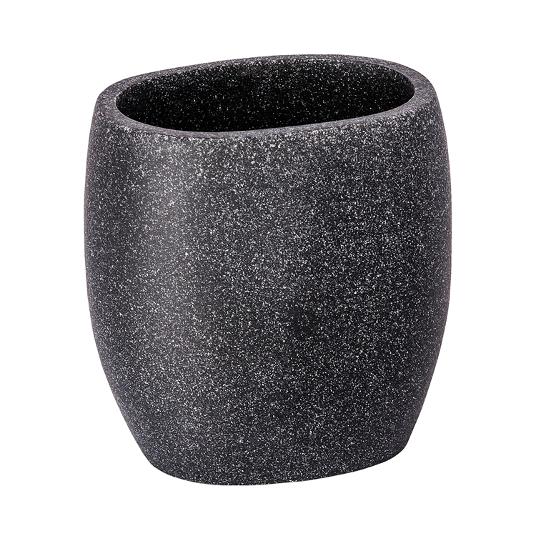 Afbeelding laden in galerijviewer, Wenko 1064942 - tandenborstelbeker puro antraciet | 2 stuks
