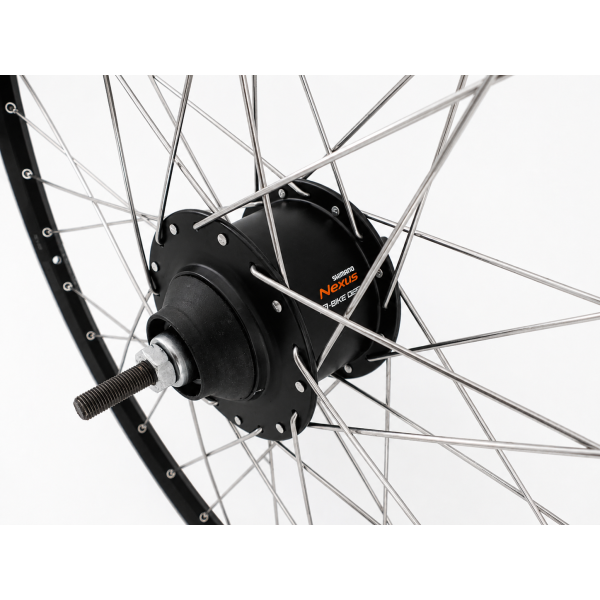 Afbeelding laden in galerijviewer, Shimano achterwiel 28 inch zac2000 met nexus 5 rollerbrake - zwart geslepen