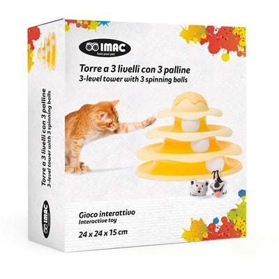 Load image into Gallery viewer, Imac cat tower 3 niveaus geel