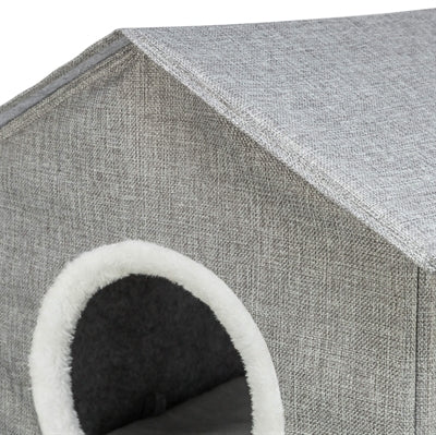 Load image into Gallery viewer, Trixie kattenmand kattenhuis nora soft 2 verdriepingen lichtgrijs