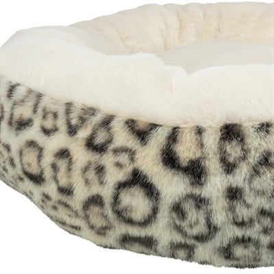 Load image into Gallery viewer, Trixie hondenmand leo soft rond pluche creme panterprint