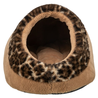 Load image into Gallery viewer, Trixie kattenmand iglo leo soft pluche bruin panterprint