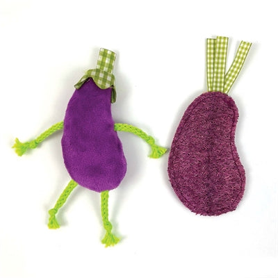 Load image into Gallery viewer, Happy pet tabby patch aubergines met catnip