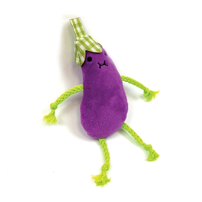 Load image into Gallery viewer, Happy pet tabby patch aubergines met catnip