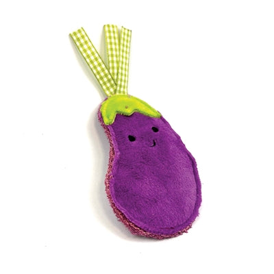 Load image into Gallery viewer, Happy pet tabby patch aubergines met catnip