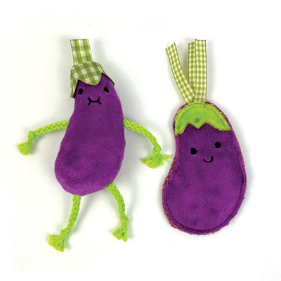 Load image into Gallery viewer, Happy pet tabby patch aubergines met catnip