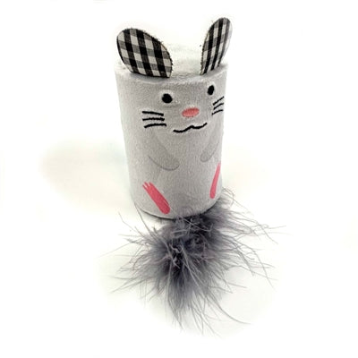 Load image into Gallery viewer, Happy pet tabby patch muis ratel en roller grijs