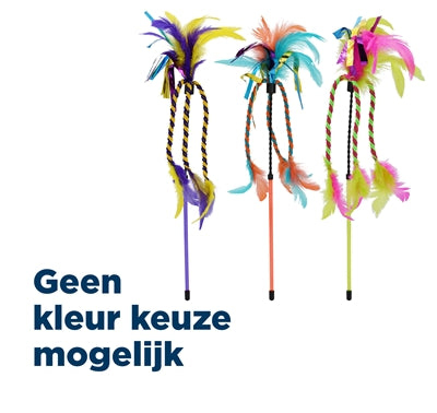 Load image into Gallery viewer, Happy pet tabby patch kattenhengel met lint en veren assorti