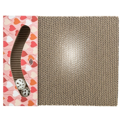 Load image into Gallery viewer, Trixie krabplank hartjes met ballen rechthoekig karton zalm