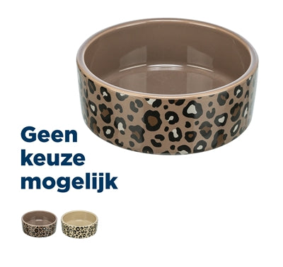 Afbeelding laden in galerijviewer, Trixie voerbak drinkbak leo keramiek panterprint assorti