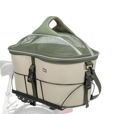 Load image into Gallery viewer, Trixie fietsmand voor bagagedrager polyester olijfgroen beige