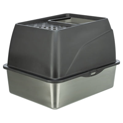 Afbeelding laden in galerijviewer, Trixie kattenbak hop-in rvs grijs
