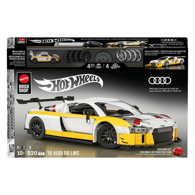 Afbeelding laden in galerijviewer, Hot wheels brick shop elite series audi r8 lms 1:16 bouwset - 180dlg.