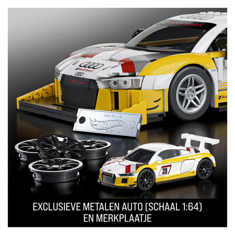 Afbeelding laden in galerijviewer, Hot wheels brick shop elite series audi r8 lms 1:16 bouwset - 180dlg.