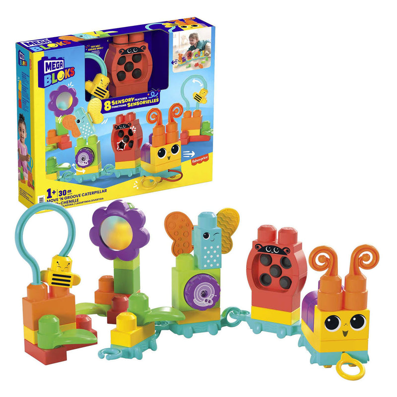 Afbeelding laden in galerijviewer, Mega bloks move' n groove caterpillar bouwset - 30dlg.