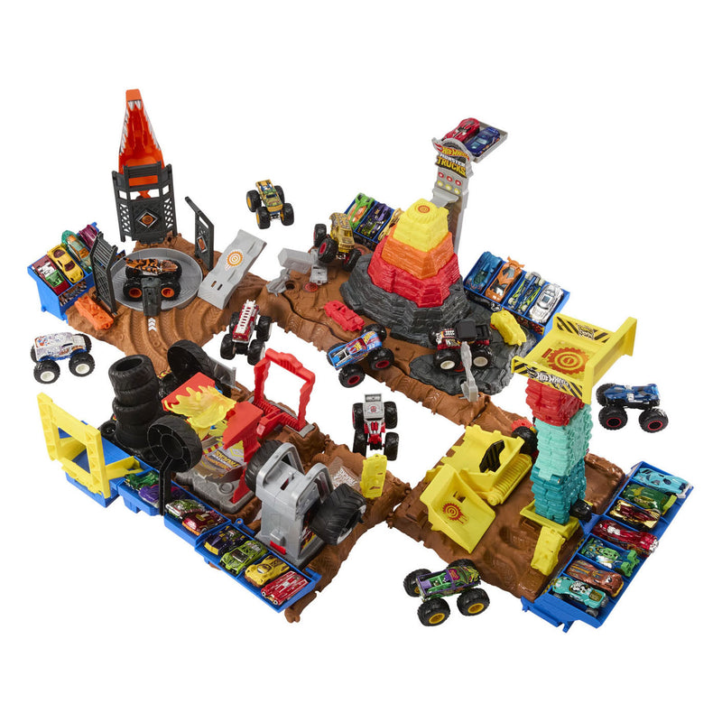 Load image into Gallery viewer, Mattel hot wheels arena smashers main event bone shaker's ultimate crush yard