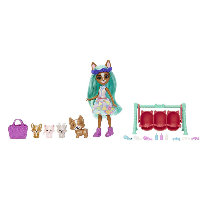 Load image into Gallery viewer, Mattel Enchantimals Baby Best Friends Pop Crizia Corgi en Show