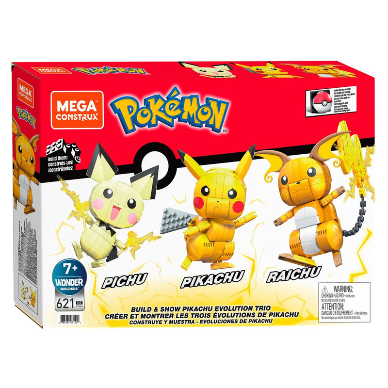 Load image into Gallery viewer, Pokémon Mega Construx Pokemon Bouwset Build and Show Pikachu Evolution Trio