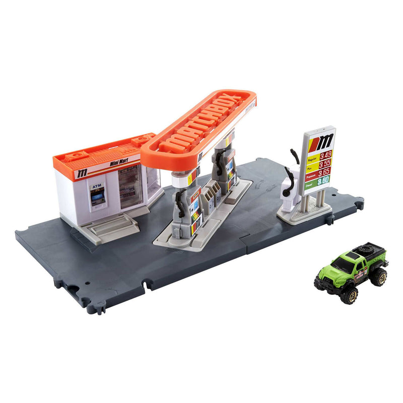 Load image into Gallery viewer, Mattel Matchbox Action Drivers Benzinestation Speelset