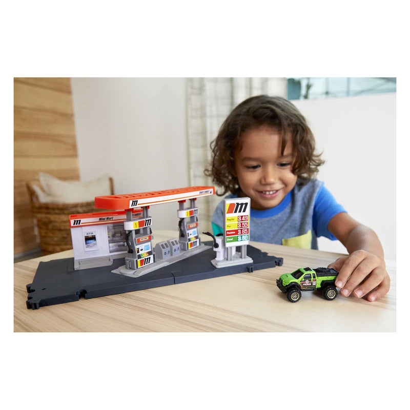 Load image into Gallery viewer, Mattel Matchbox Action Drivers Benzinestation Speelset