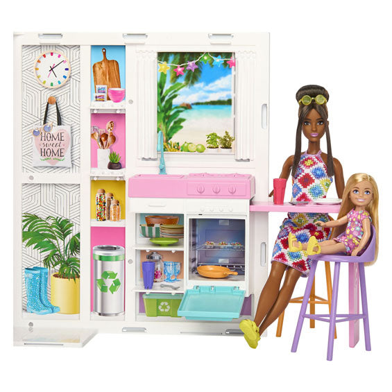 Load image into Gallery viewer, Mattel barbie vakantiehuis met modepop speelset