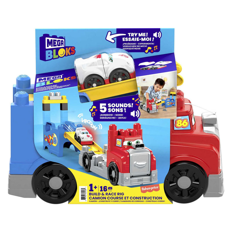 Laden Sie das Bild in Galerie -Viewer, Mattel mega bloks bouw- en racetruck - 16dlg.