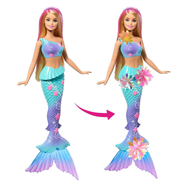 Afbeelding laden in galerijviewer, Barbie zeemeermin met magische bloemen blauw