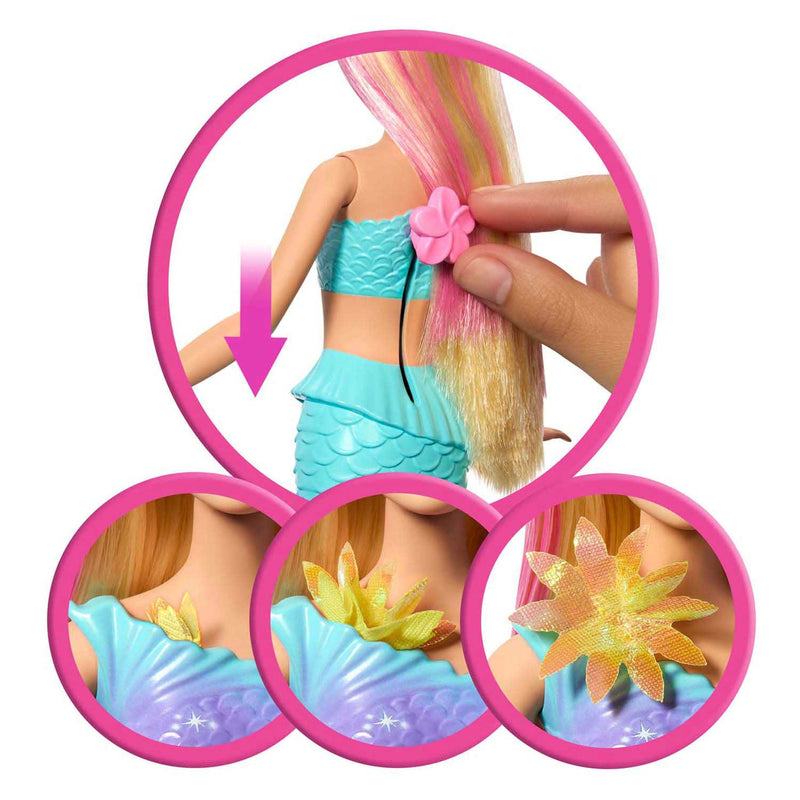 Afbeelding laden in galerijviewer, Barbie zeemeermin met magische bloemen blauw
