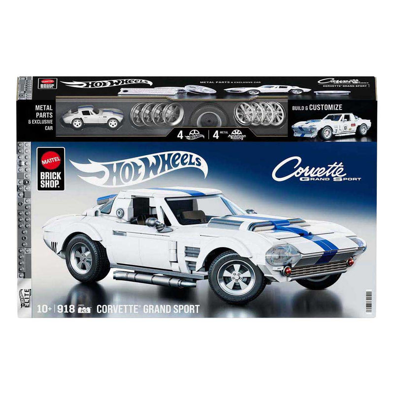 Afbeelding laden in galerijviewer, Mattel brick shop hot wheels elite serie - corvette grand sport - bouwspeelgoed - 918 onderdelen