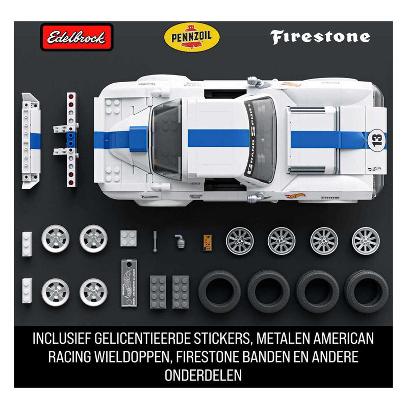Afbeelding laden in galerijviewer, Mattel brick shop hot wheels elite serie - corvette grand sport - bouwspeelgoed - 918 onderdelen