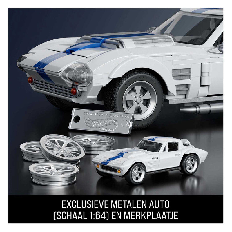 Afbeelding laden in galerijviewer, Mattel brick shop hot wheels elite serie - corvette grand sport - bouwspeelgoed - 918 onderdelen