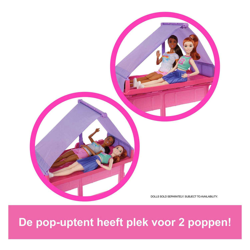 Chargez l'image dans la visionneuse de la galerie, Barbie droomcamper - speelset met daktent, barbecue en meer dan 60 accessoires