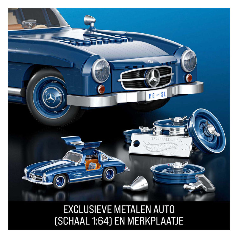 Laden Sie das Bild in Galerie -Viewer, Mattel brick shop hot wheels - mercedes-benz 300 sl raceauto bouwset (1600 onderdelen)