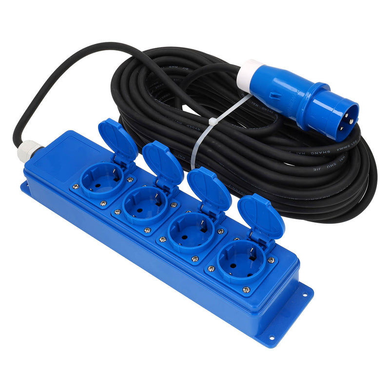 ギャラリービューアに画像をロードする, Quatro unit cee 4 weg schuko stekkerdoos met 20 meter kabel en cee stekker