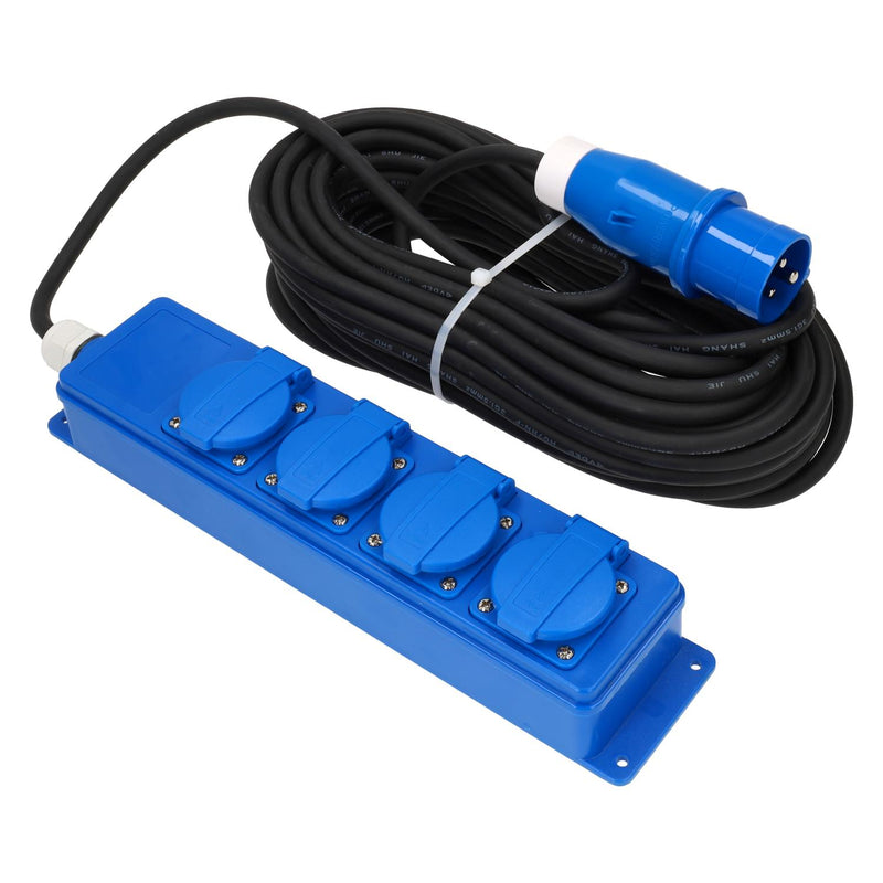 ギャラリービューアに画像をロードする, Quatro unit cee 4 weg schuko stekkerdoos met 20 meter kabel en cee stekker